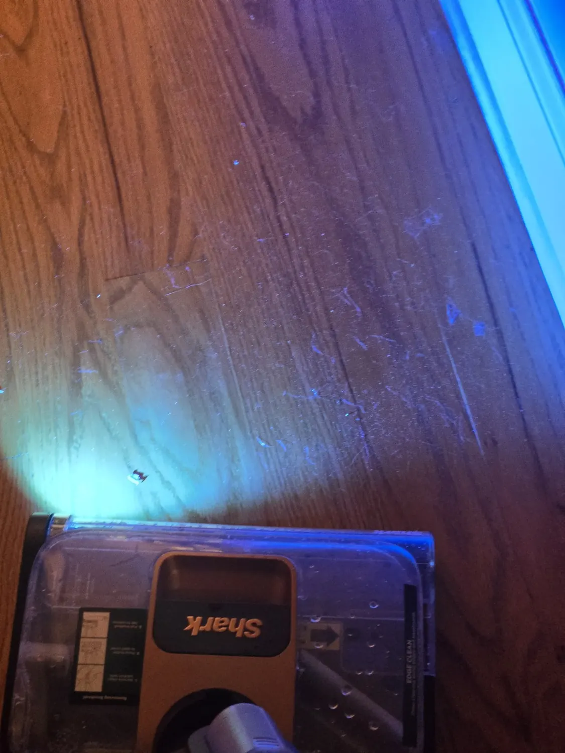Floor cleaning equipment with dust-illumination light